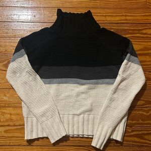 UNIONBAY Black, Gray, and Cream Turtleneck Sweater